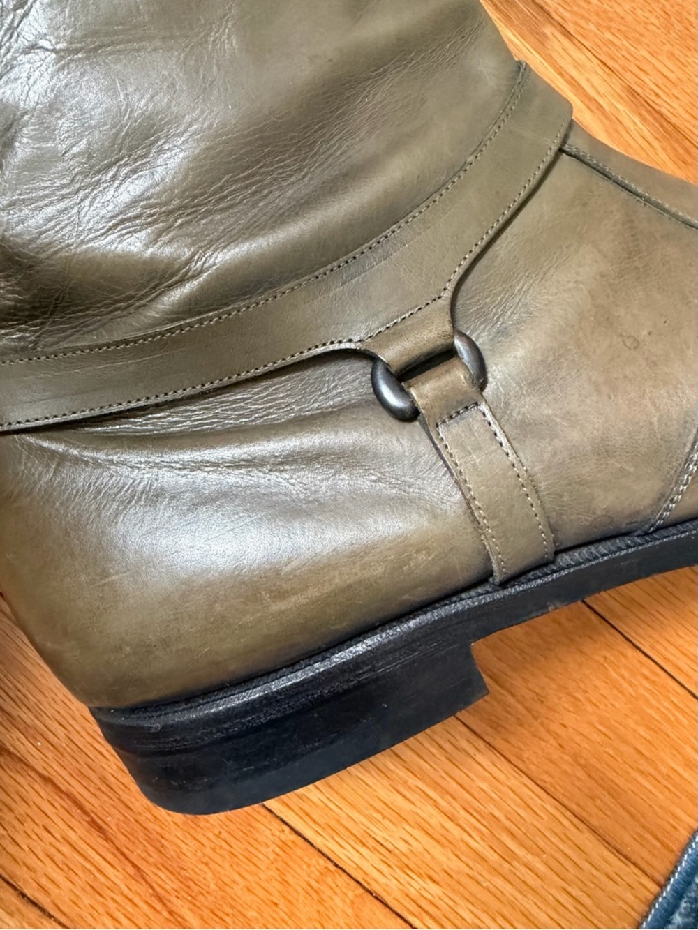 Maison Margiela Light Olive Calf Skin Vibram Sole Men’s Ankle Boots Size EU 45 - Picture 10 of 16